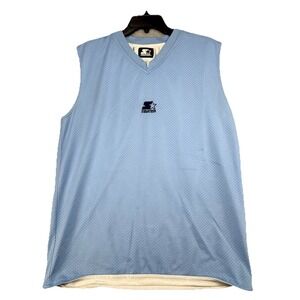 Vintage Starter Mens 90s Sleeveless Basketball‎ Tank Top Blue Mesh Size M